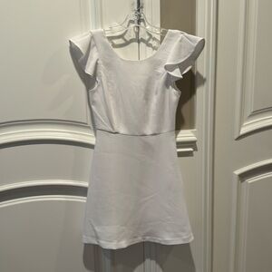 NWT.  BCBG white ruffled dress